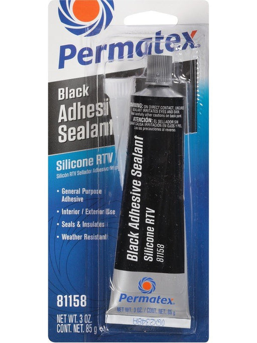 Permatex Sealant Black Silicone Adhesive Sealant Silicone 3.00 oz Tube 81158 Permatex - Micks Gone Bush