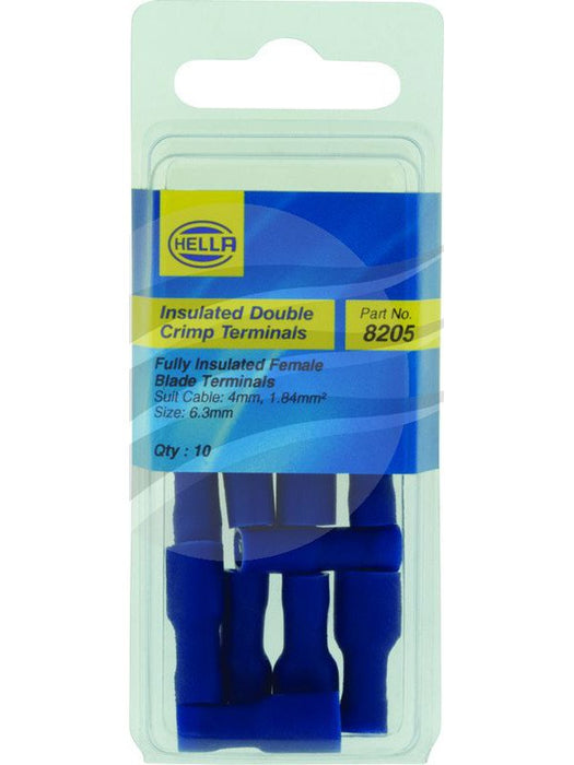 Hella Pck 10 Female Blade Terminal 6.3mm Fully Insul Pvc Copper Sleeve 8205 Hella - Micks Gone Bush