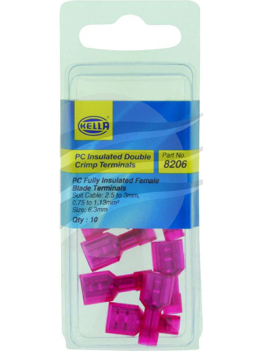 Hella Terminal Female Blade Red Pc Fully Insulated Pack 10 8206 Hella - Micks Gone Bush