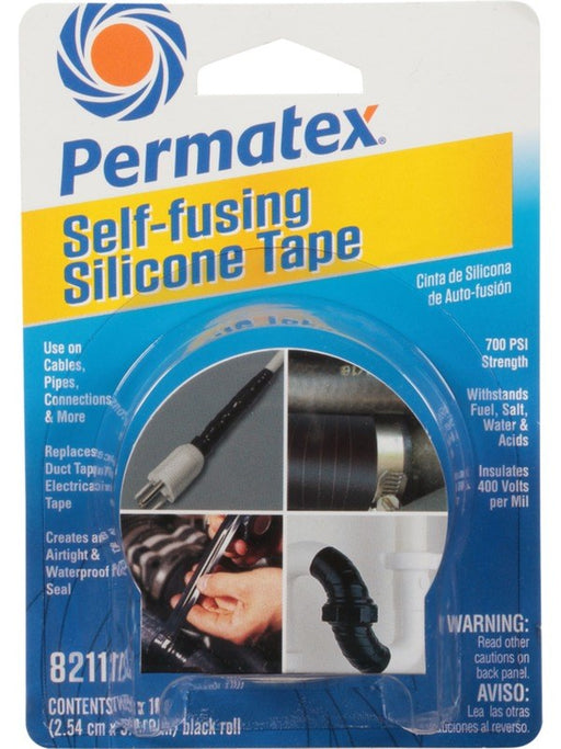 Permatex Tape Self-Fusing Black Silicone 1.00" Wide x 10.00 ft. Long 82112 PERMATEX - Micks Gone Bush