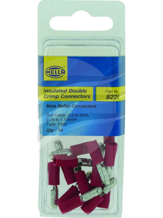 Hella Terminal Male Bullet Red Insulated Ford Type Pack 14 8220 Hella - Micks Gone Bush