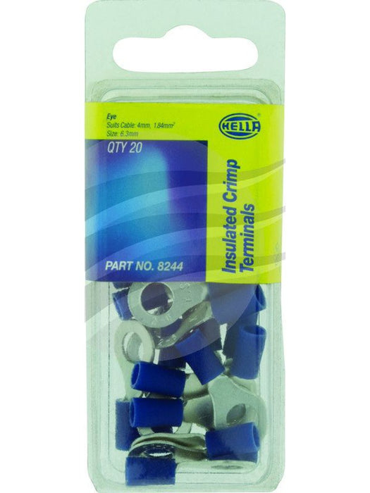 Hella Terminal Eye Blue 6.3mm Pack 20 Insulated 8244 Hella - Micks Gone Bush