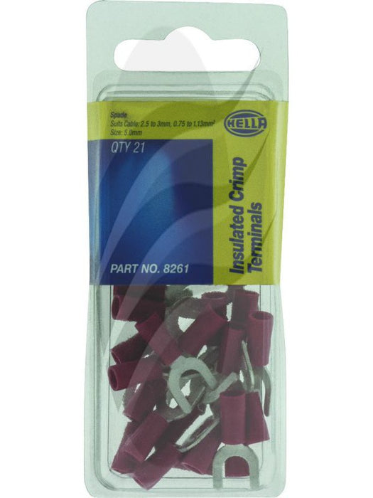 Hella Terminal Spade Red 5.0mm Insulated Pack 21 8261 Hella - Micks Gone Bush