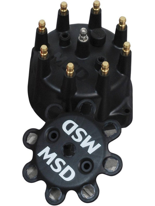 MSD Distributor Cap Male/Hei Black Screw-Down Pro-Billet Small Dia. V8 84313 MSD - Micks Gone Bush