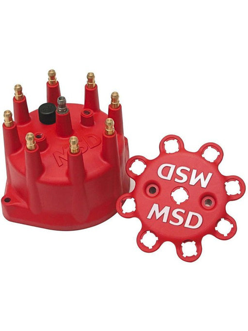 MSD Distributor Cap Male/HEI-Style Red Screw-Down Pro-Small Dia. V8 8431 MSD - Micks Gone Bush