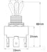 OEX Toggle Switch On/off/on Dpdt 25A 12V 6 Blade Terminals Part No. ACX3882BL SWITCH OEX - Micks Gone Bush