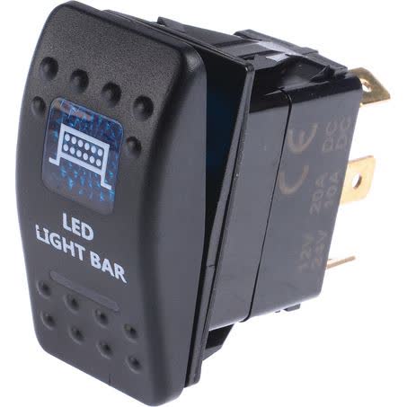 Drivetech 4X4 Rocker Light Bar Switch On/off Spst 12 Or 24V Blue Illumination DT-11021 SWITCH DRIVETECH 4X4 - Micks Gone Bush
