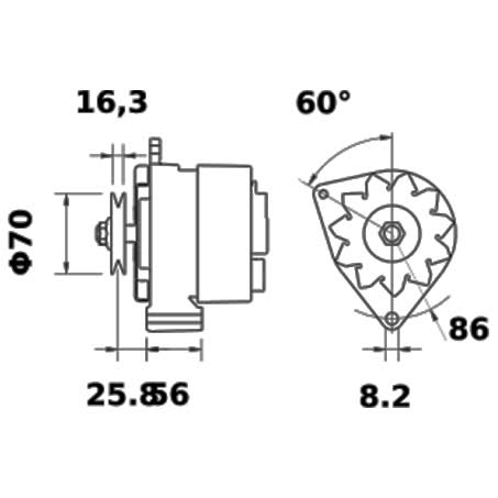 Mahle Alternator 12V 100A MG620 New Internal Regulator CW ALTERNATOR MAHLE - Micks Gone Bush