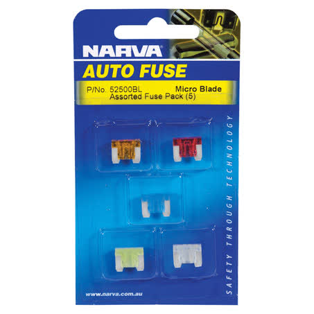 Narva Micro Blade Fuse Assortment 5 Pce 52500BL FUSE ASSORTMENT NARVA - Micks Gone Bush