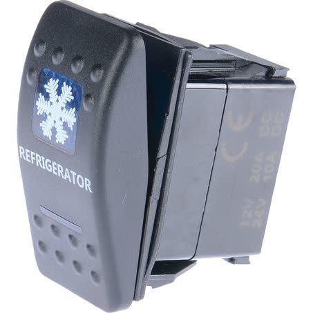 Drivetech 4X4 Rocker Fridge Switch On/off Spst 12 Or 24V Blue Illumination DT-11011 SWITCH DRIVETECH 4X4 - Micks Gone Bush
