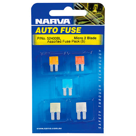 Narva Micro 2 Blade Fuse Assortment 5 Pack 52400BL FUSE ASSORTMENT NARVA - Micks Gone Bush