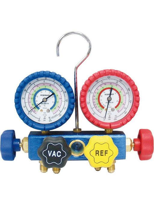 Robinair Premium R134A 4 Way Manifold With Gauge Protectors A18-5087 Others ROBINAIR - Micks Gone Bush