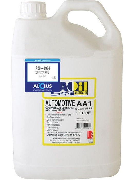 Ariazone Compressor Oil 5 Litre Synthetic Suits A20-8974 Compressor Oils Ariazone - Micks Gone Bush
