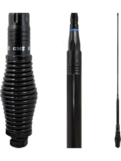 GME Full Black Heavy Duty Hi Gain Antenna UHF Spring Also Black Coat (AE4018Bk1) AE4018BK1 GME - Micks Gone Bush