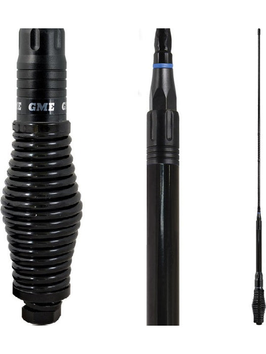 GME Full Black Heavy Duty Hi Gain Antenna UHF Spring Also Black Coat (AE4018Bk1) AE4018BK1 GME - Micks Gone Bush