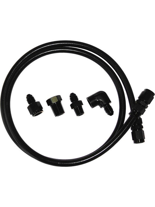 Aeroflow Black Nylon S/Steel Braided Line Gauge Kit -3AN 3ft Hose AF30-3003BLK Aeroflow - Micks Gone Bush