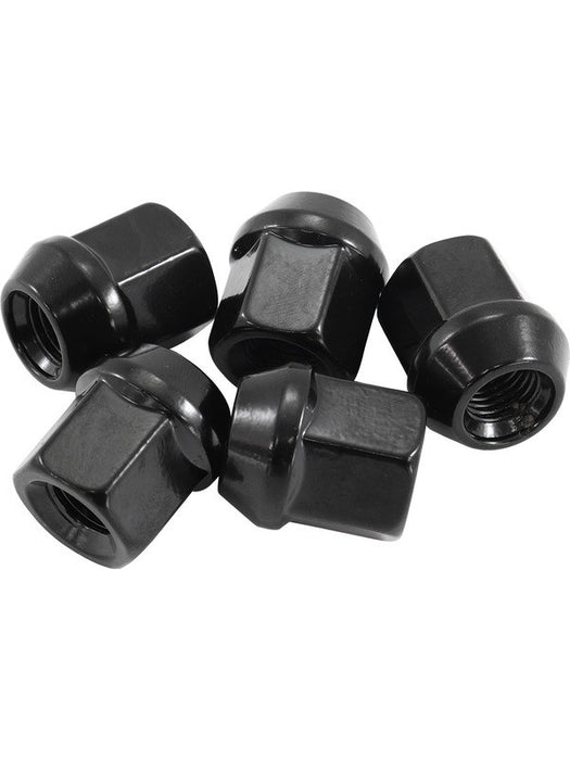 Aeroflow Acorn Short Open Black Wheel Nuts - M12 x 1.50mm AF3016-1000 Aeroflow - Micks Gone Bush