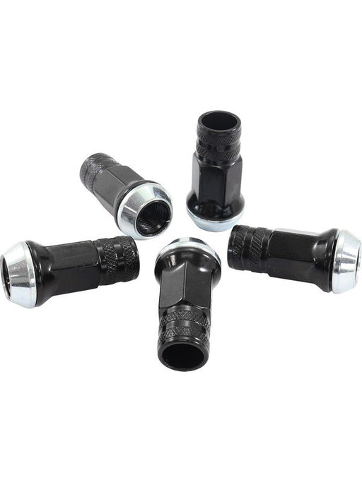 Aeroflow Acorn Long Open Black Wheel Nuts - M12 x 1.50mm AF3016-3000 Aeroflow - Micks Gone Bush