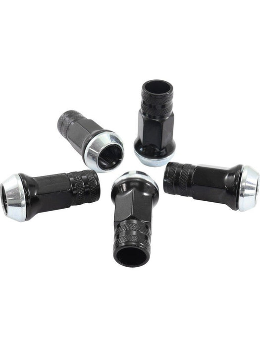 Aeroflow Acorn Long Open Black Wheel Nuts - M12 x 1.50mm AF3016-3000 Aeroflow - Micks Gone Bush