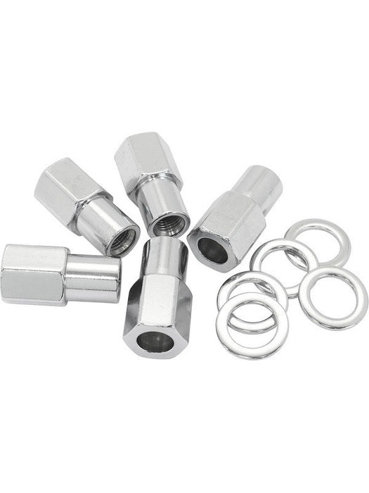 Aeroflow 0.750" Shank Open Chrome Wheel Nuts - 1/2-20" Pack of 5 AF3032-7000 Aeroflow - Micks Gone Bush