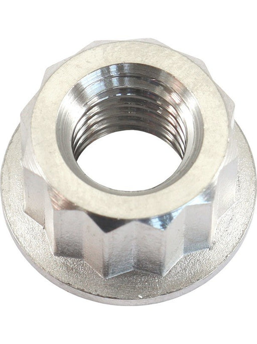 Aeroflow M8 x 1.25mm Titanium 12 Point Nut Natural Finish AF3502-0010 Aeroflow - Micks Gone Bush