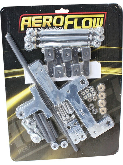 Aeroflow Series 4150 Dual Carburettor Blower Linkage Kit Chrome AF42-1070 Aeroflow - Micks Gone Bush