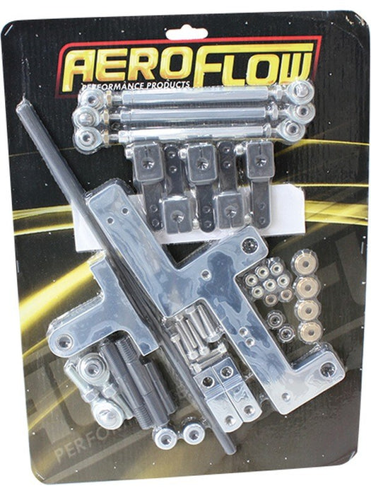 Aeroflow Series 4150 Dual Carburettor Blower Linkage Kit Chrome AF42-1070 Aeroflow - Micks Gone Bush
