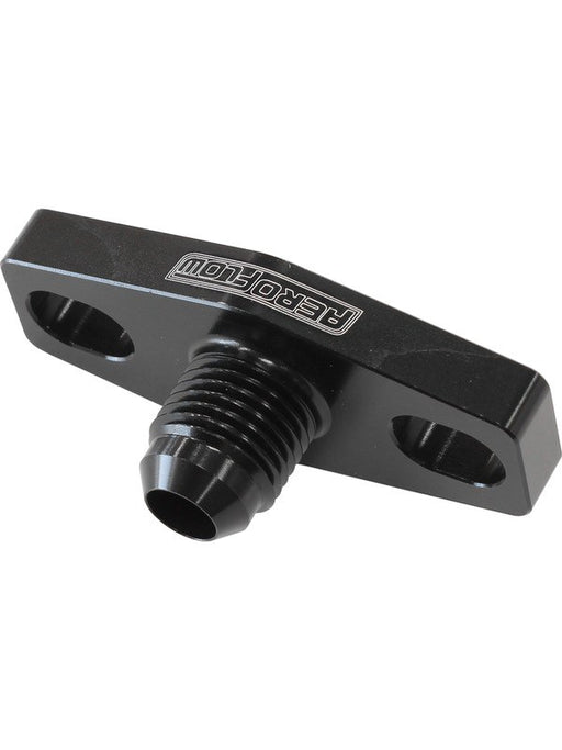 Aeroflow Turbo Oil Feed Adapter -6AN, 38-44mm Hole Centres Black AF463-26 Aeroflow - Micks Gone Bush