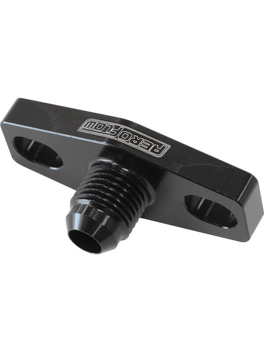Aeroflow Turbo Oil Feed Adapter -6AN, 38-44mm Hole Centres Black AF463-26 Aeroflow - Micks Gone Bush