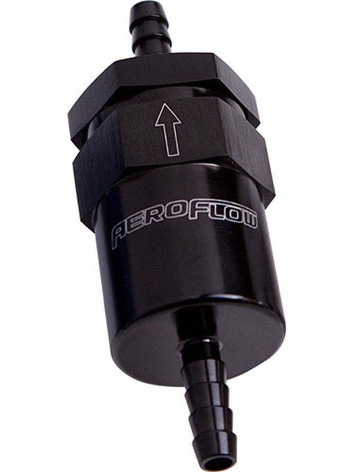 Aeroflow 30 Micron Billet Fuel Filter 3/8" Barb Black , 2" Length AF610-06BLK Aeroflow - Micks Gone Bush