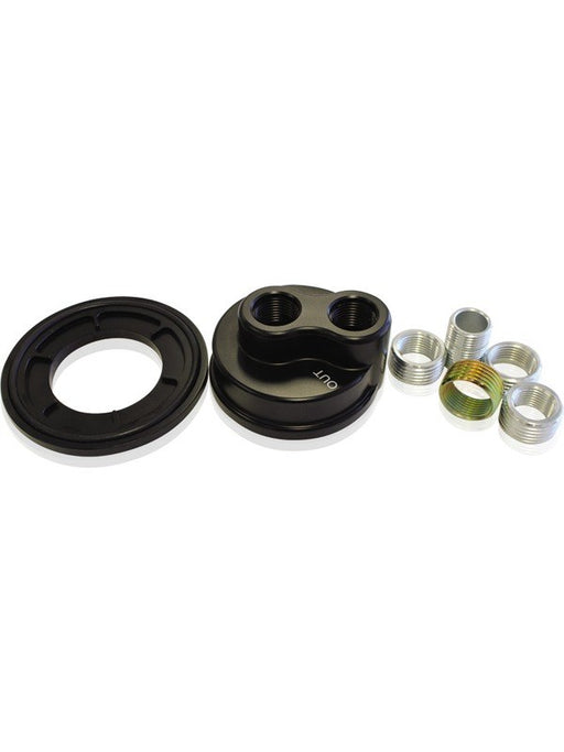 Aeroflow Billet Oil Filter Block Adapter Universal Fitment -8 ORB Port AF64-2076 AF64-2076 Aeroflow - Micks Gone Bush