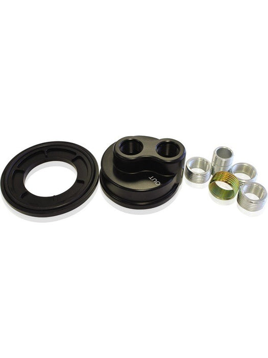 Aeroflow Billet Oil Filter Block Adapter Universal Fitment -8 ORB Port AF64-2076 AF64-2076 Aeroflow - Micks Gone Bush