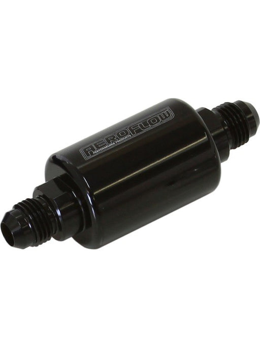 Aeroflow Billet Fuel Filter -6AN 40 Micron, 1.25" x 3" L, Black ( AF66-2052BLK) AF66-2052BLK Aeroflow - Micks Gone Bush