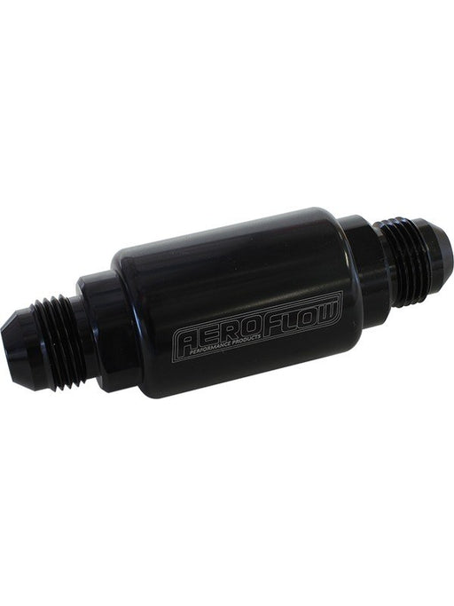 Aeroflow Billet Fuel Filter -8AN 40 Micron, 1.25" x 3" L, Black ( AF66-2053BLK) AF66-2053BLK Aeroflow - Micks Gone Bush