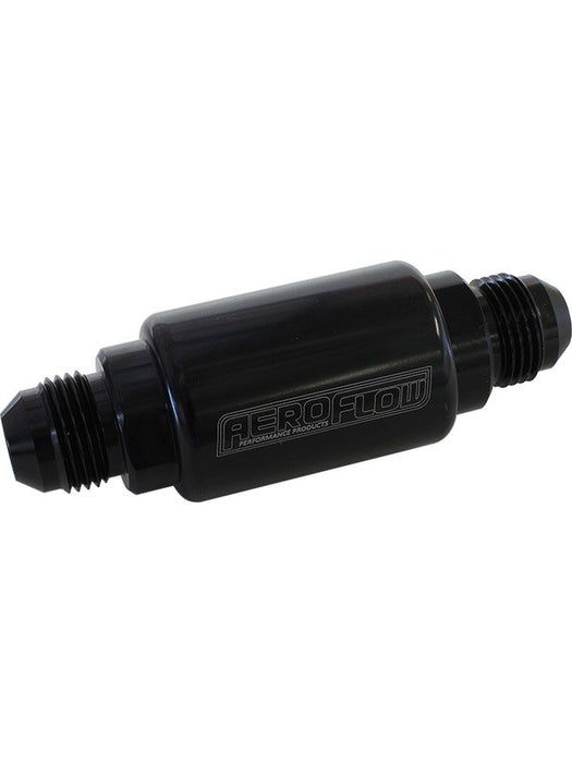 Aeroflow Billet Fuel Filter -8AN 40 Micron, 1.25" x 3" L, Black ( AF66-2053BLK) AF66-2053BLK Aeroflow - Micks Gone Bush