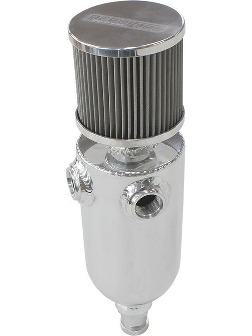 Aeroflow Universal Breat Tank 2X -8Orb 6.5X3.5" S/S Billet Breather AF77-1030 Aeroflow - Micks Gone Bush