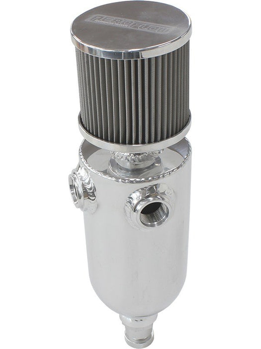 Aeroflow Universal Breat Tank 2X -8Orb 6.5X3.5" S/S Billet Breather AF77-1030 Aeroflow - Micks Gone Bush