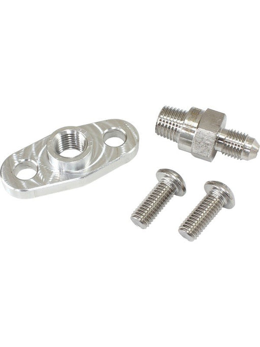 Aeroflow Turbo Oil Feed Plate 1/8" Npt Port With -4AN Adapter AF8059-0011 Aeroflow - Micks Gone Bush