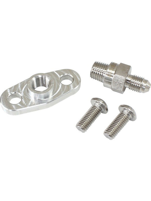 Aeroflow Turbo Oil Feed Plate 1/8" Npt Port With -4AN Adapter AF8059-0011 Aeroflow - Micks Gone Bush