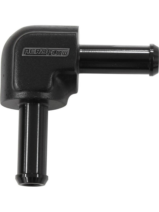 Aeroflow 90 Degree Barb To Barb Hose Joiner Black 1/2" (12.7mm) AF843-08BLK Aeroflow - Micks Gone Bush