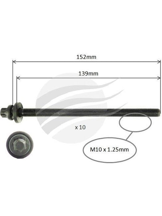 Aunger Cylinder Head Bolt Set Fits Chevrolet F16D4 I4 Dohc Vvt AHBS0116 Aunger - Micks Gone Bush