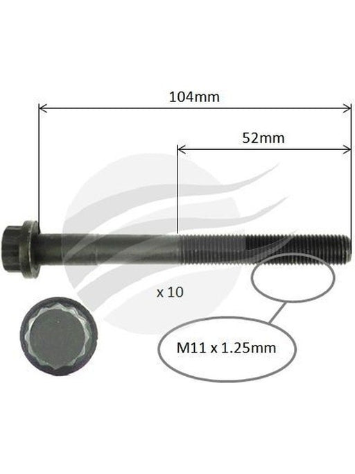 Aunger Cylinder Head Bolt Set Fits Toyota 1Rze I4 Sohc AHBS0168 Aunger - Micks Gone Bush