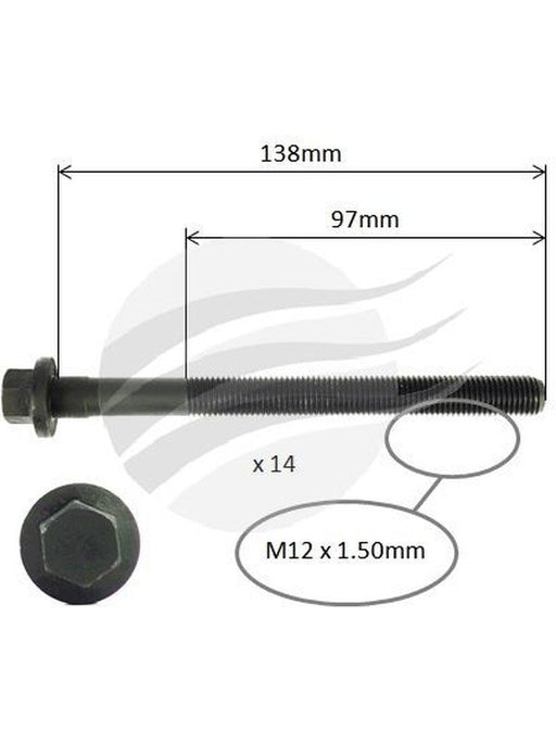 Aunger Cylinder Head Bolt Set Fits Ford 3.2 I6 Sohc AHBS0184 Aunger - Micks Gone Bush
