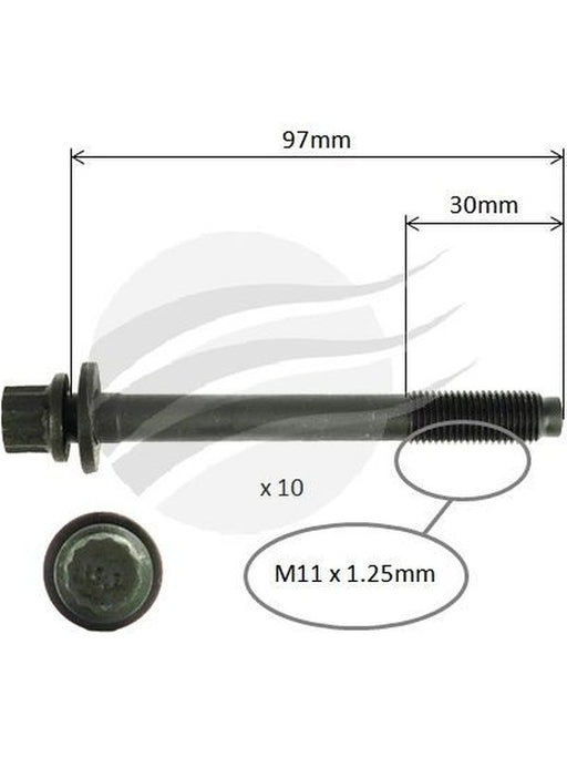 Aunger Cylinder Head Bolt Set Fits Great Wall 4G69S4N I4 Sohc Vvt AHBS0210 Aunger - Micks Gone Bush