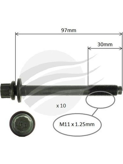 Aunger Cylinder Head Bolt Set Fits Great Wall 4G69S4N I4 Sohc Vvt AHBS0210 Aunger - Micks Gone Bush