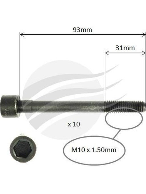 Aunger Cylinder Head Bolt Set Fits Nissan Qg16De I4 Dohc AHBS0228 Aunger - Micks Gone Bush