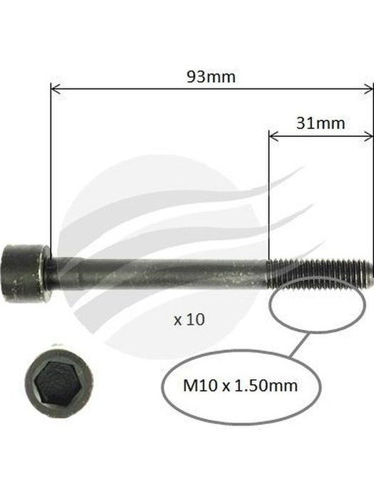 Aunger Cylinder Head Bolt Set Fits Nissan Qg16De I4 Dohc AHBS0228 Aunger - Micks Gone Bush