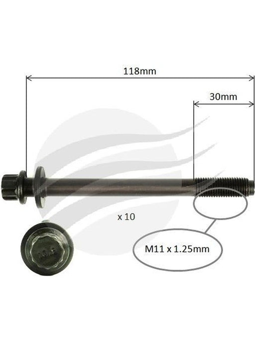 Aunger Cylinder Head Bolt Set Fits Mitsubishi 4G63 I4 Dohc AHBS0232 Aunger - Micks Gone Bush