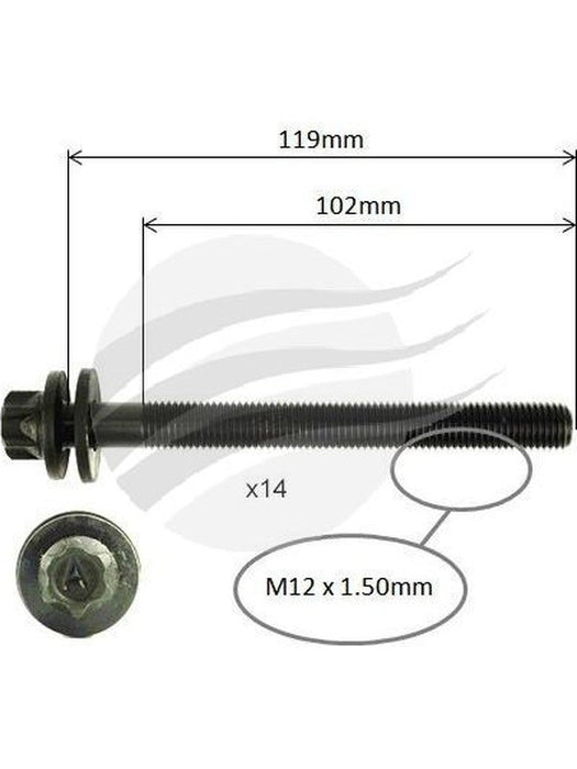 Aunger Cylinder Head Bolt Set Fits Ford Barra 182 I6 Dohc Vct AHBS0250 Aunger - Micks Gone Bush
