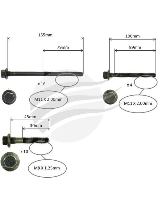 Aunger Cylinder Head Bolt Set Fits Holden Ls1 Geniii V8 Ohv AHBS0622 Aunger - Micks Gone Bush